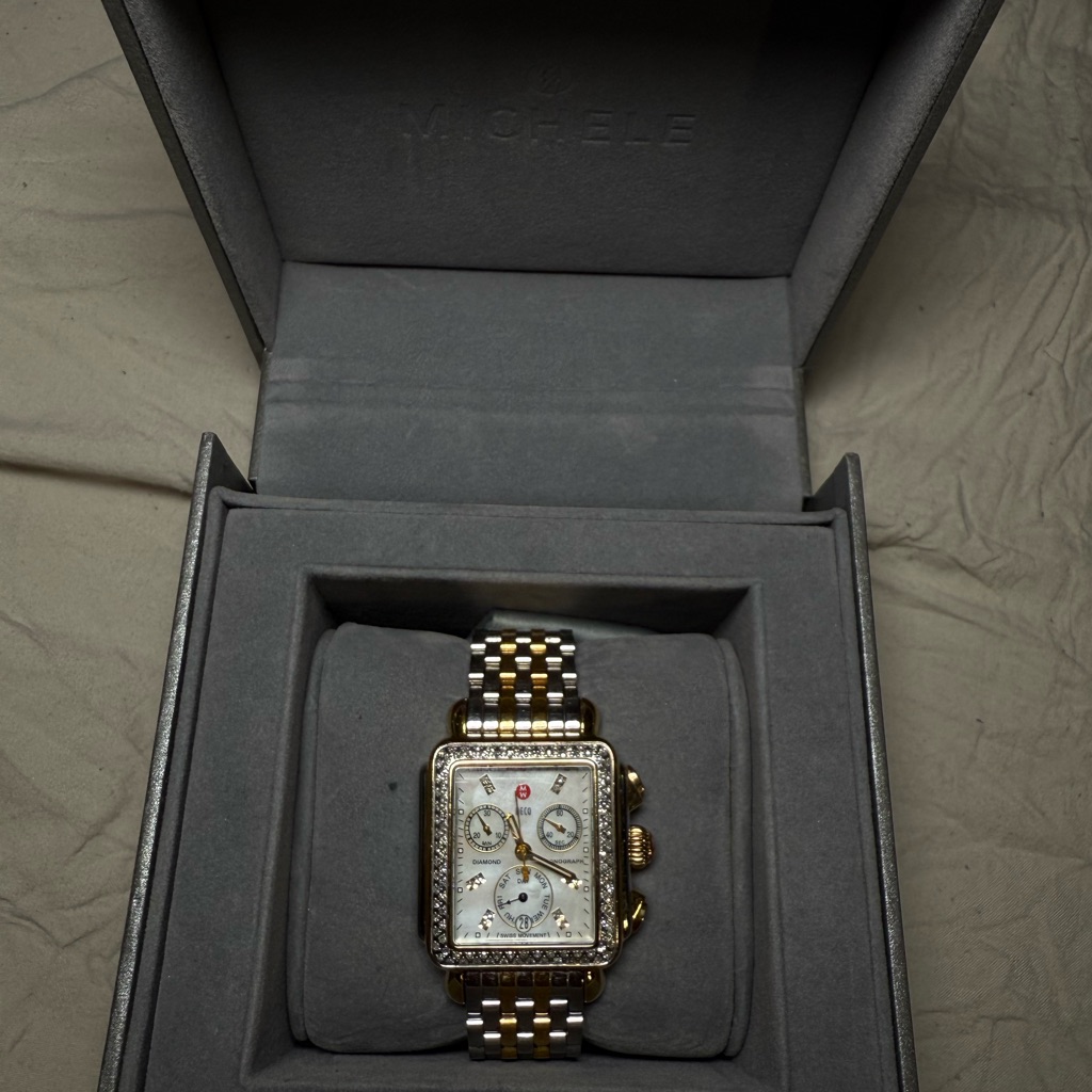 Gold And Silver Watch With Diamond Accents Gold And Silver Watch With Diamond Accents